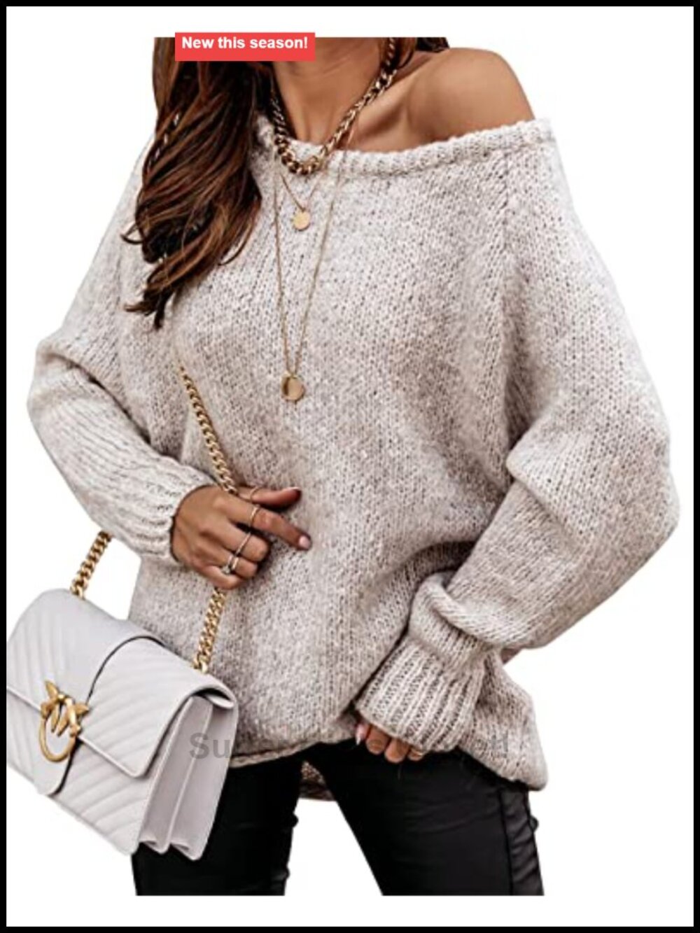 Oversized Chunky Knit Off Shoulder Sweater Pullover